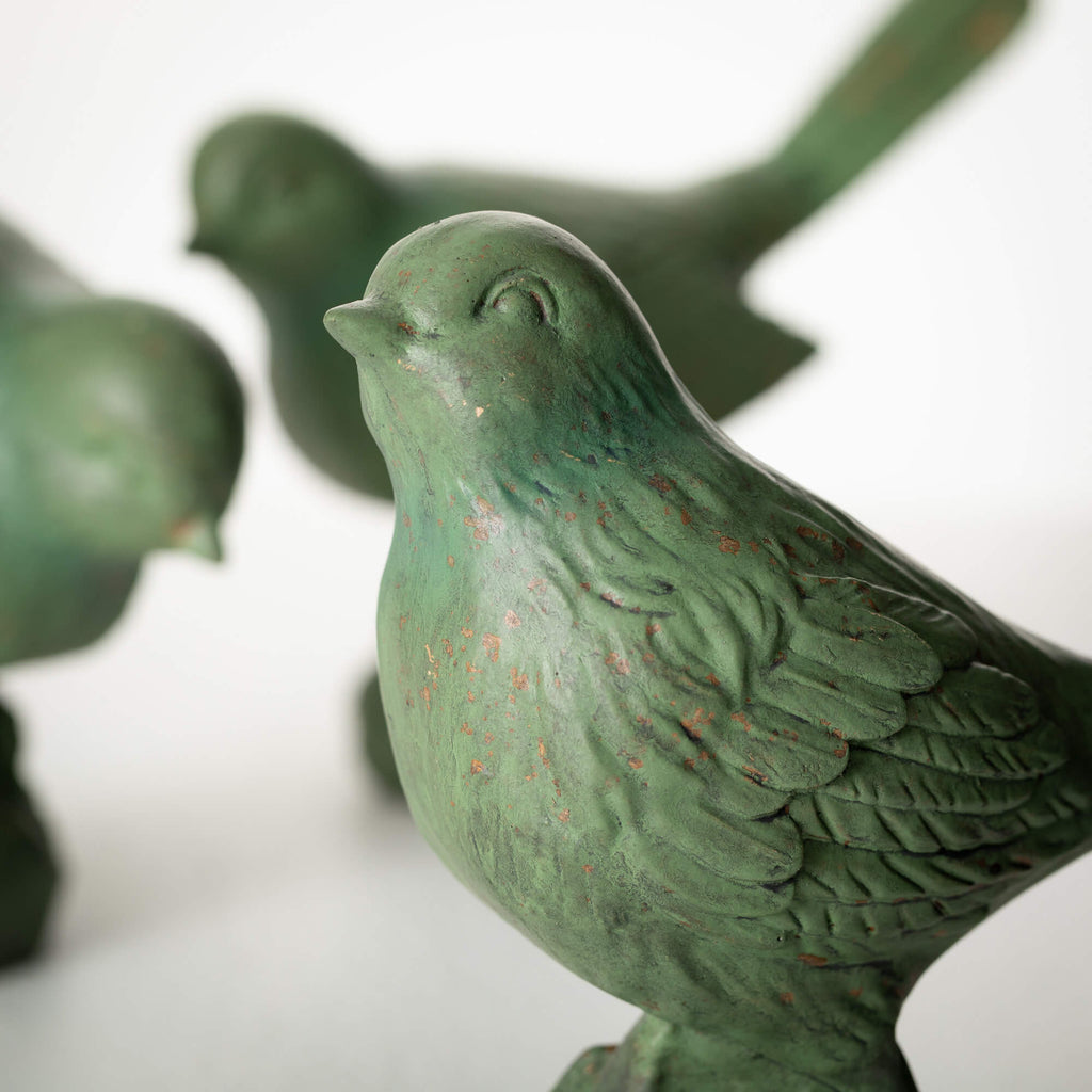 Green Bird Figurine Set Of 3  