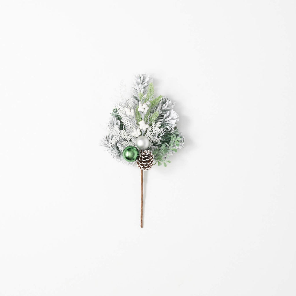 Flocked Pine & Ball Pick      