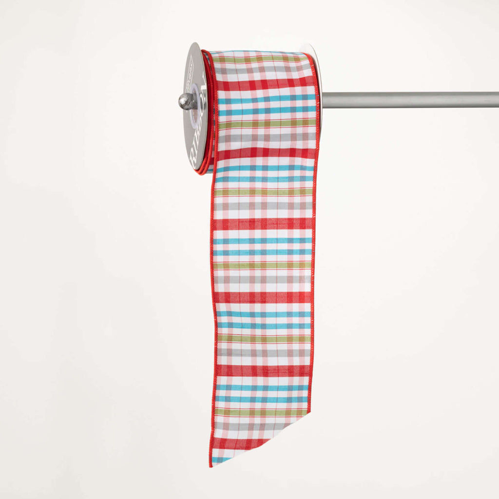 Bright Plaid Wired Ribbon     