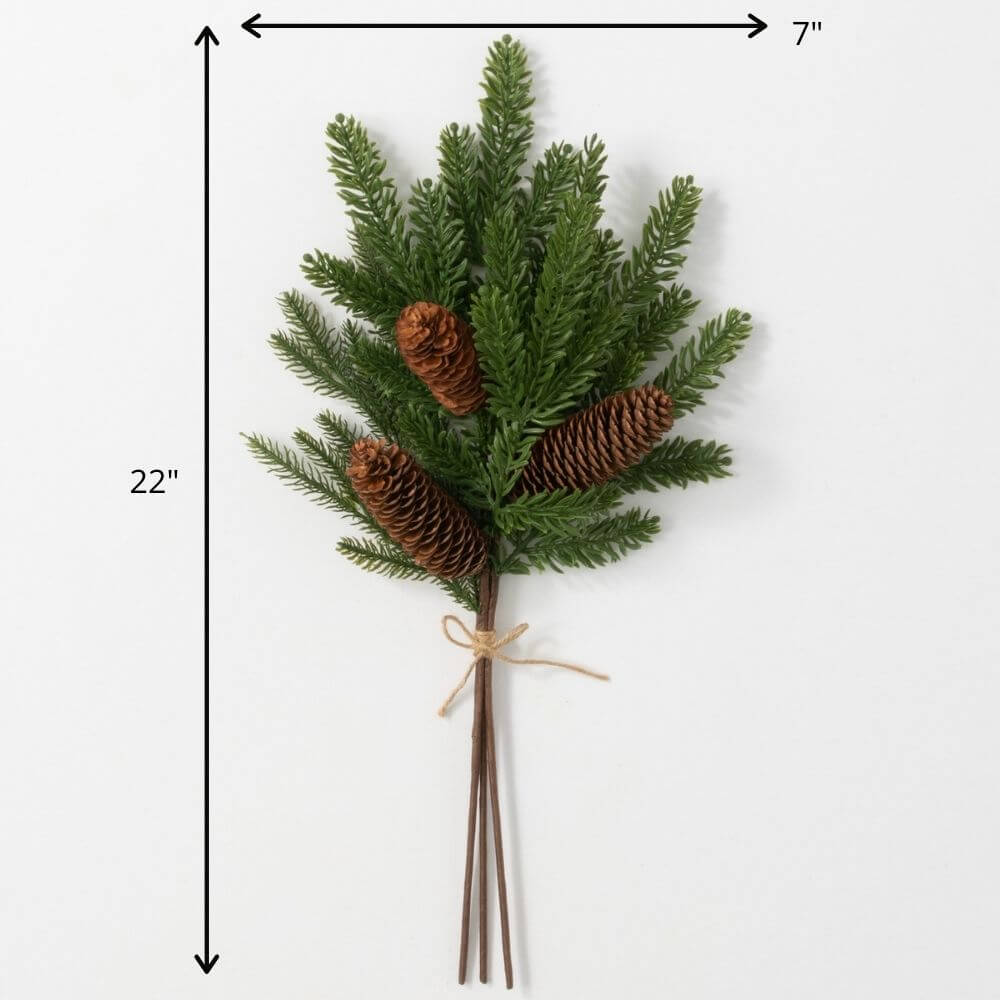 Verdant Pine Spray With Cones 