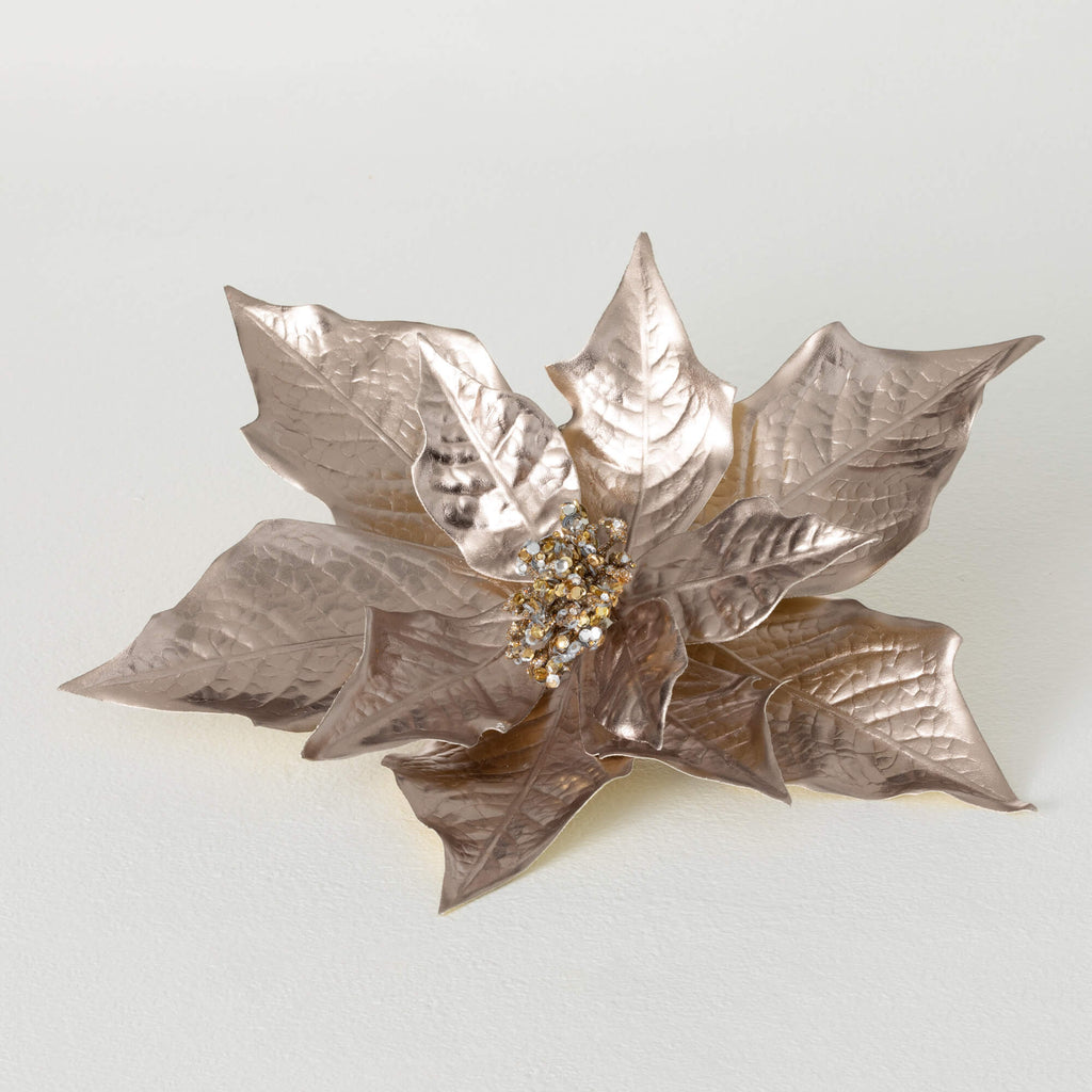 Champagne Poinsettia Clip     