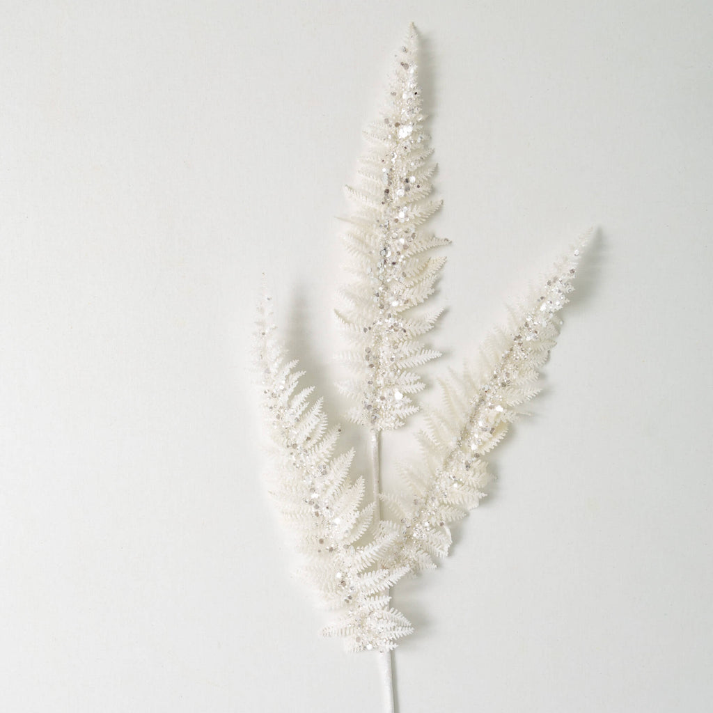 Frosted White Fern Spray      