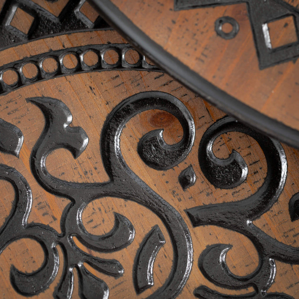 Hand-Carved Wood Side Tables  