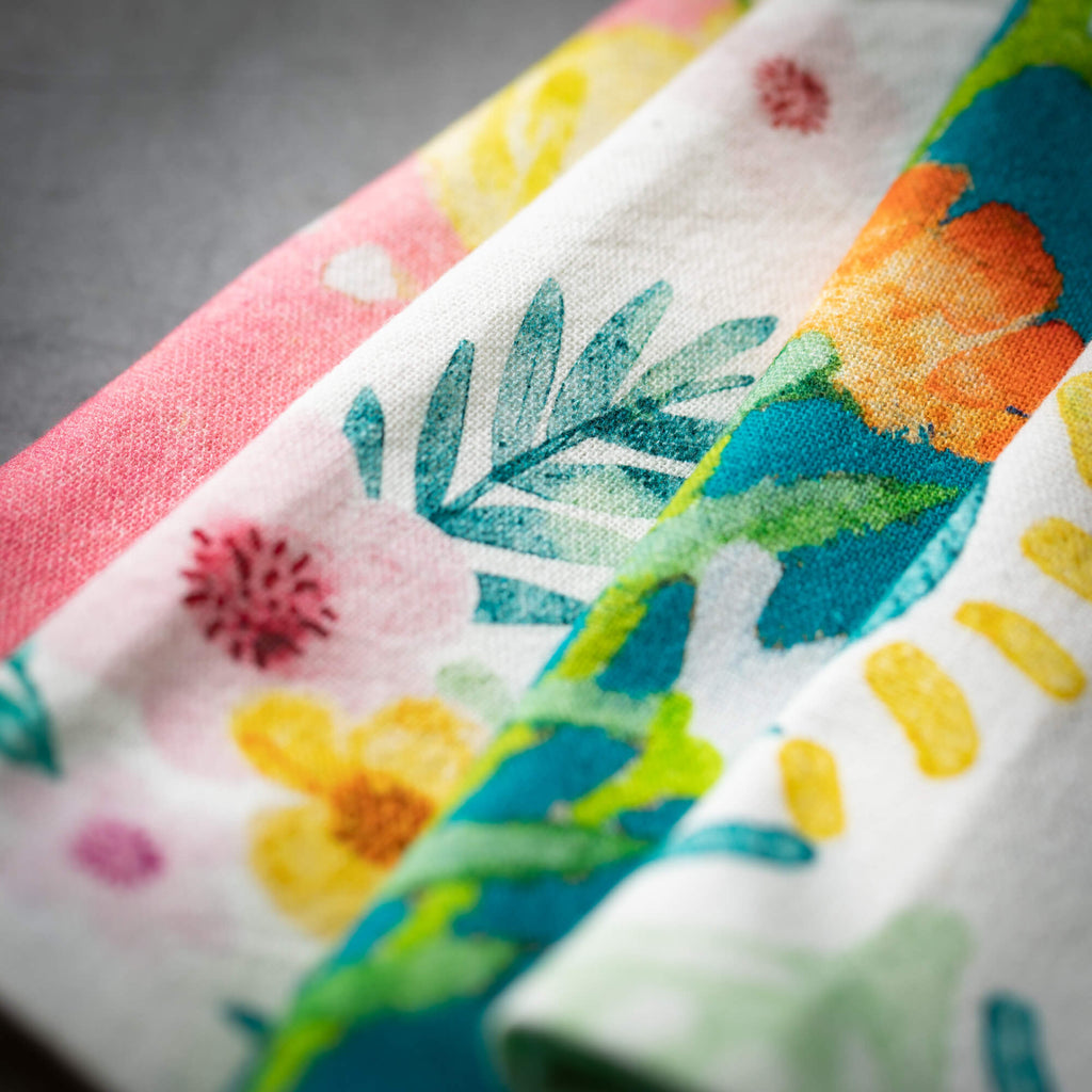 Floral Watercolor Tea Towels  