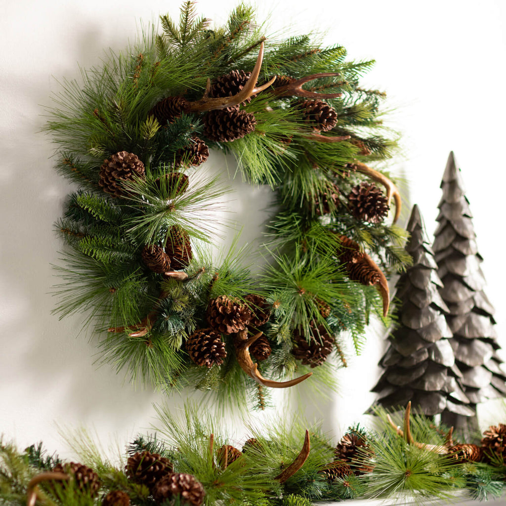 Pine Cone & Antler Wreath     