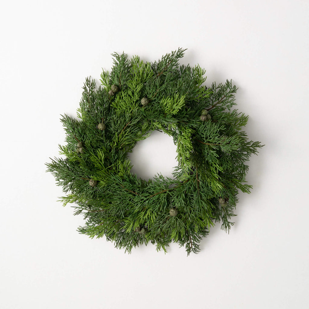 Lush Cypress & Berry Wreath   