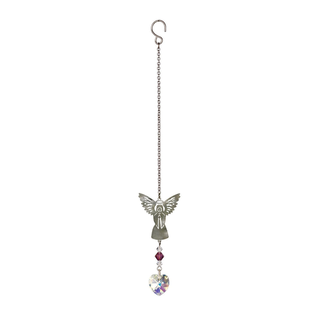 Birthstone Angel Crystal Suncatcher - February full product image