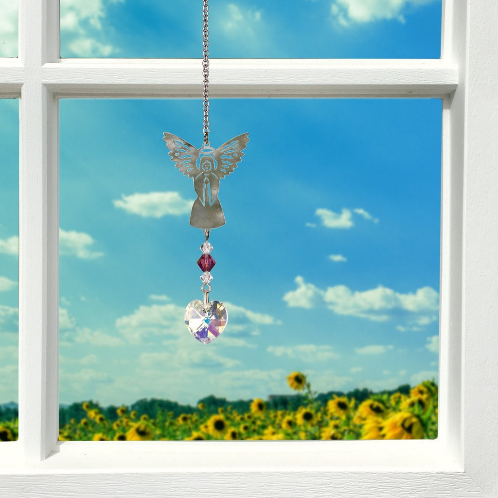 Birthstone Angel Crystal Suncatcher - February lifestyle image