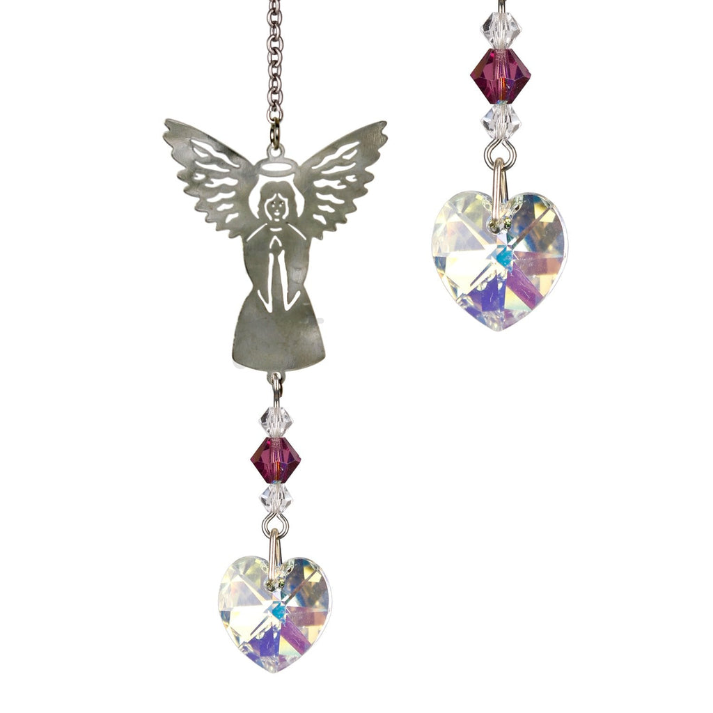 Birthstone Angel Crystal Suncatcher - February main image