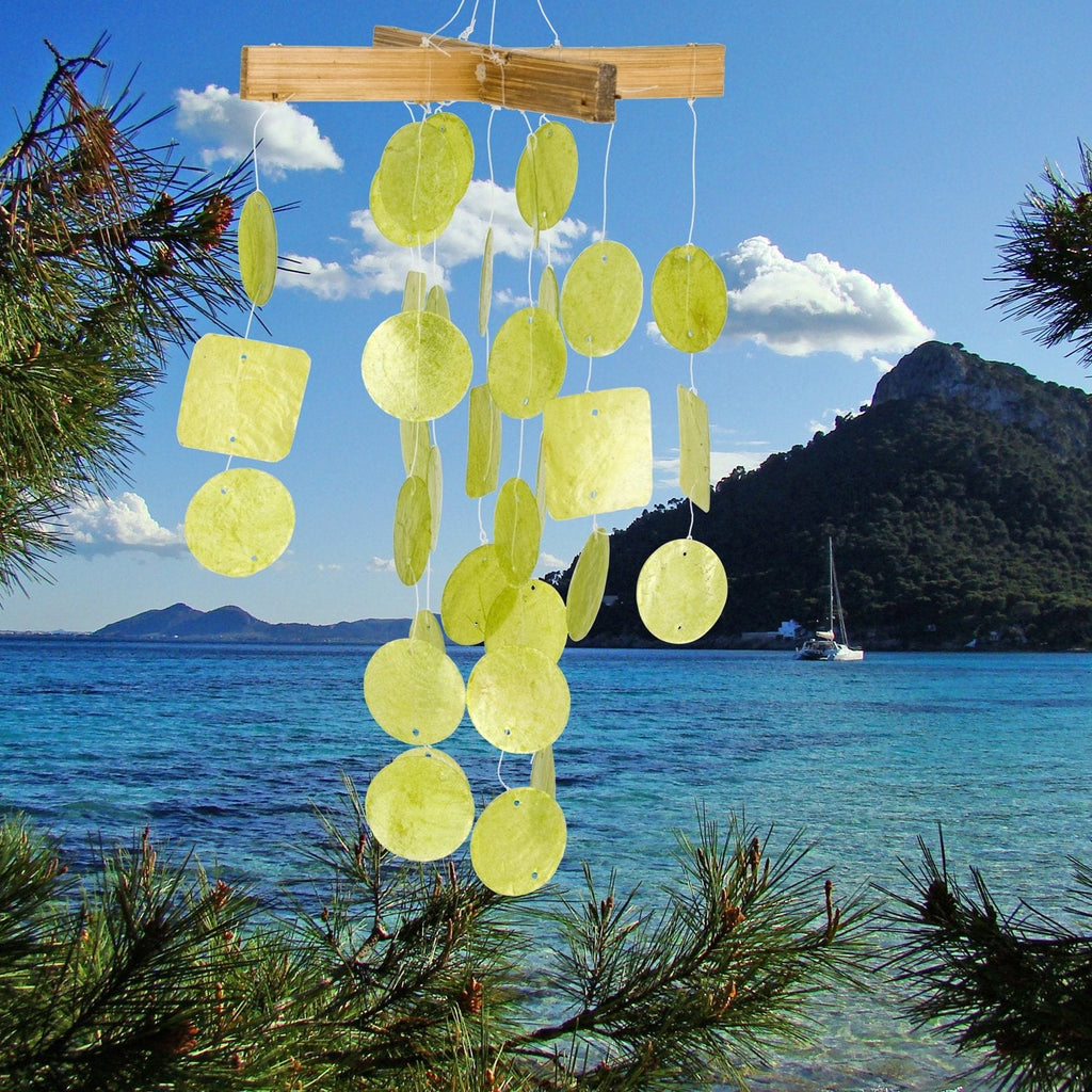 Mini Capiz Chime - Lime Green lifestyle image