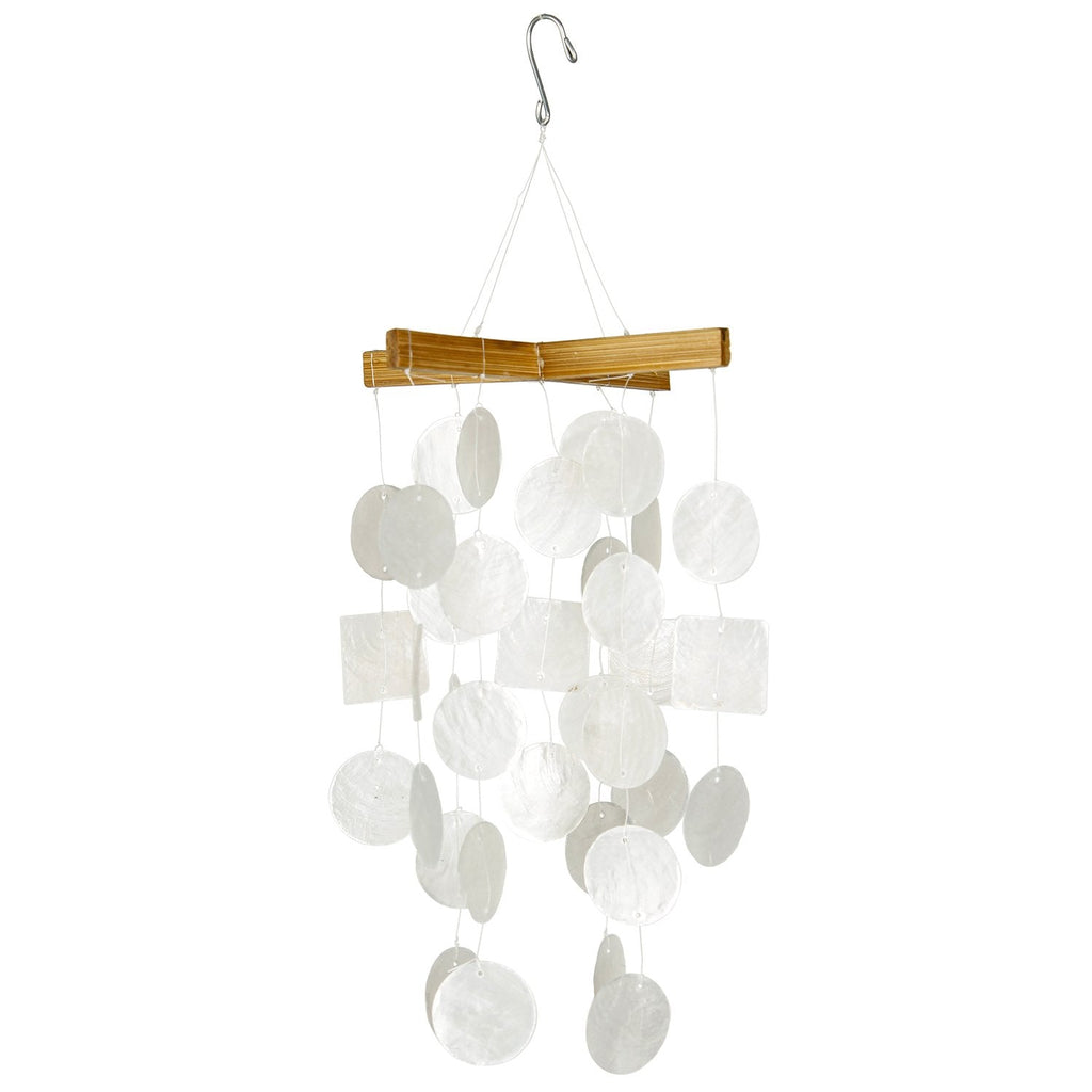 Mini Capiz Chime - White full product image