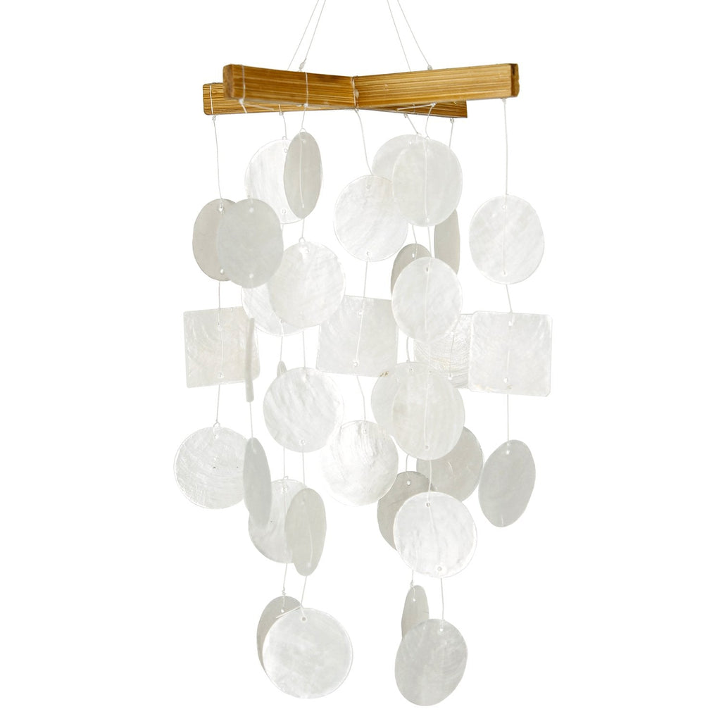 Mini Capiz Chime - White main image