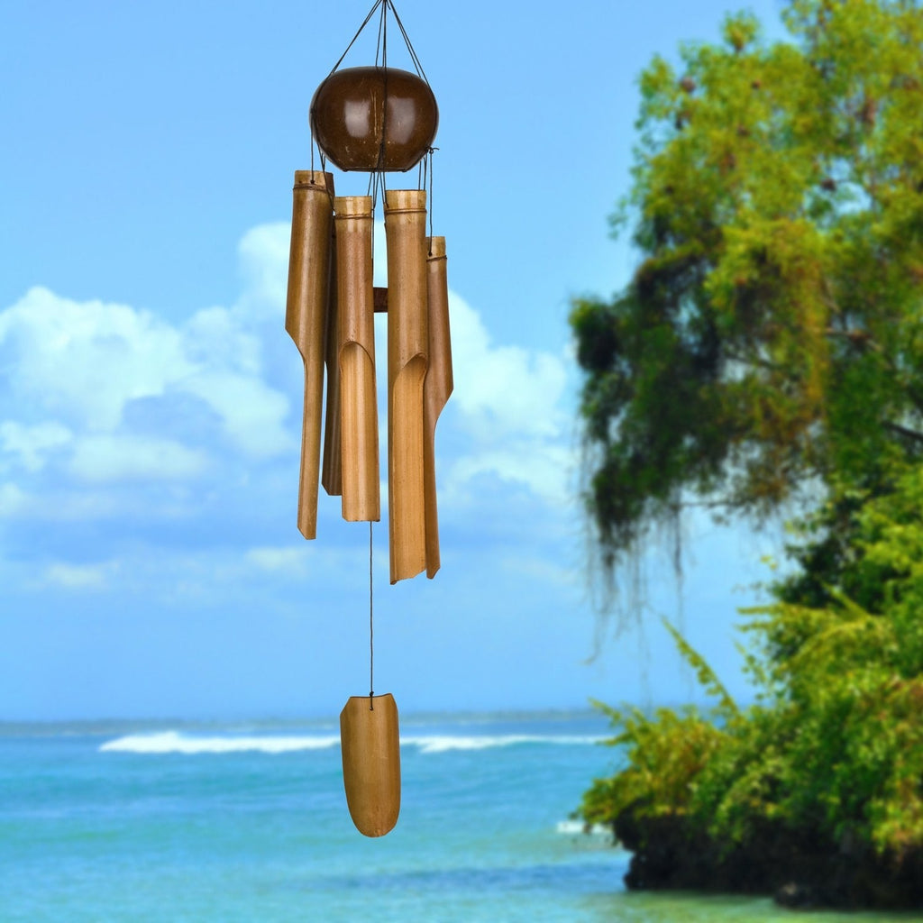 Whole Coconut Bamboo Chime - Large lifestyle image