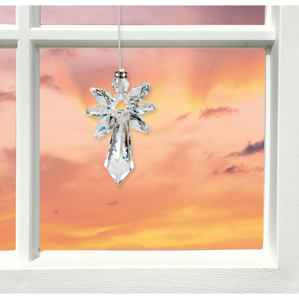 Crystal Guardian Angel Suncatcher - Large, Aurora Borealis lifestyle image