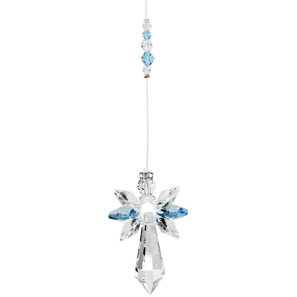 Crystal Guardian Angel Suncatcher - Large, Aquamarine alternate product image