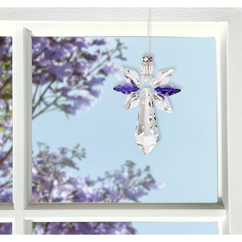 Crystal Guardian Angel Suncatcher - Large, Amethyst lifestyle image