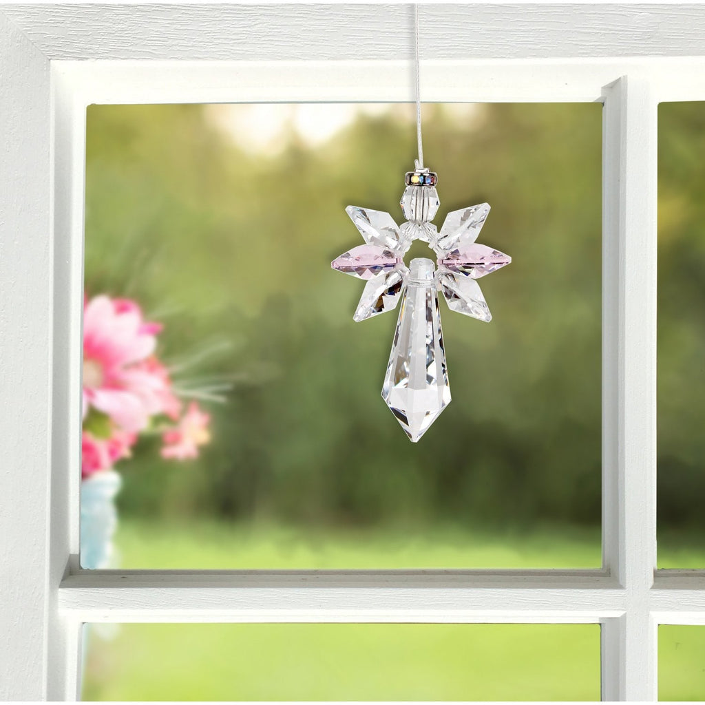 Crystal Guardian Angel Suncatcher - Large, Rose lifestyle image