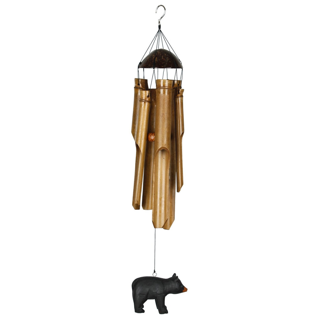 Half Coconut Bamboo Chime - Medium, Bear full product image