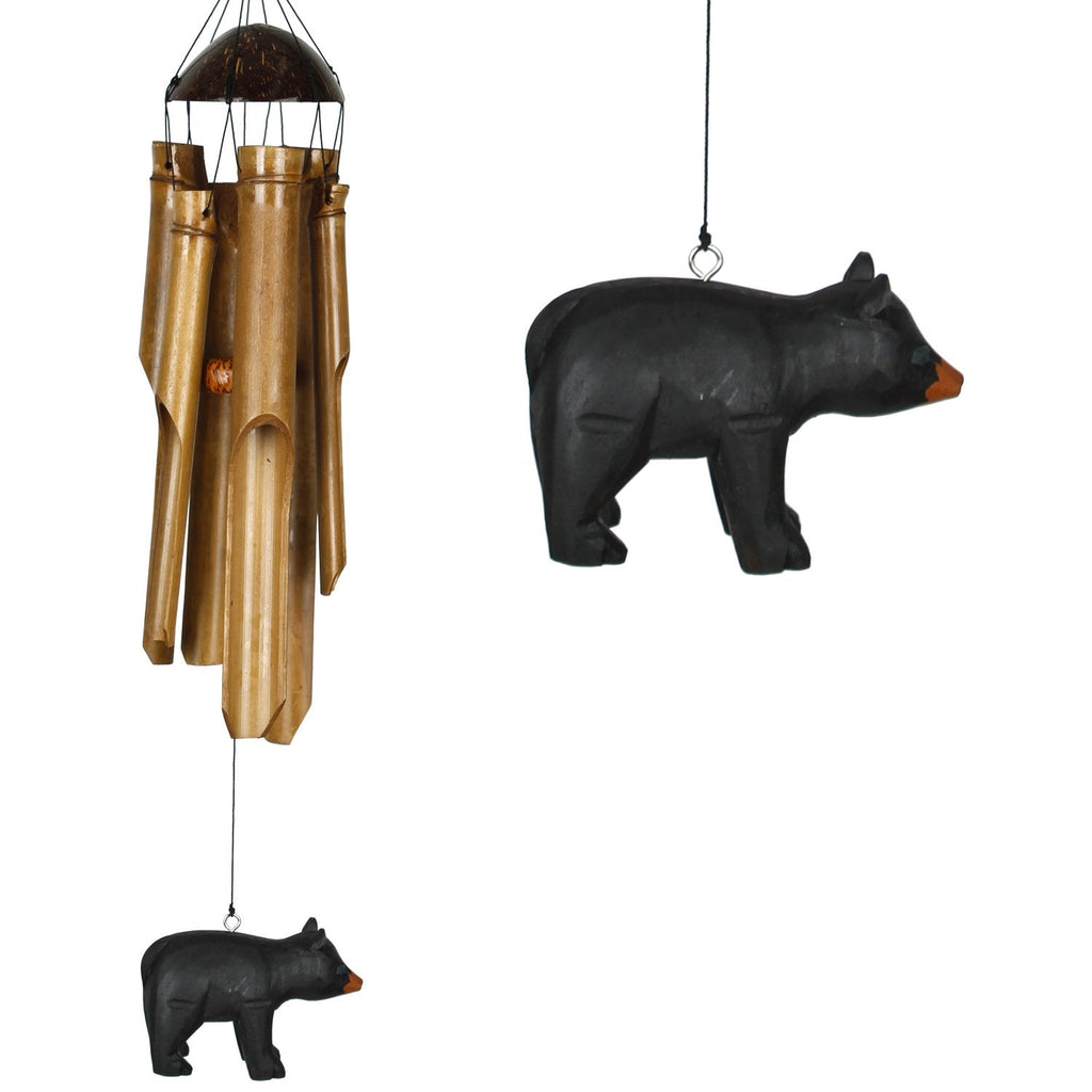 Half Coconut Bamboo Chime - Medium, Bear main image