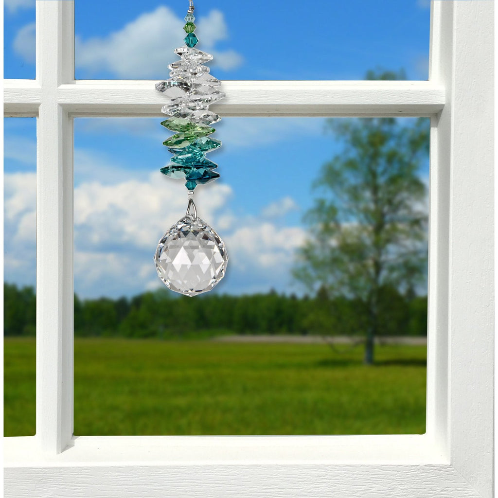 Crystal Grand Cascade Suncatcher - Green lifestyle image