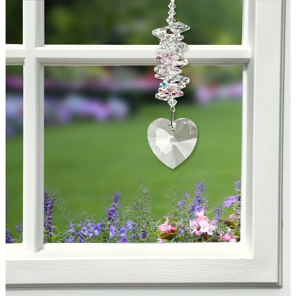 Crystal Heart Cascade Suncatcher - Rose lifestyle image