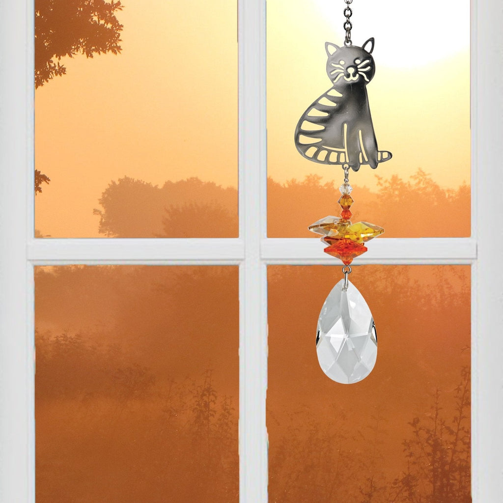 Crystal Fantasy Suncatcher - Tabby Cat lifestyle image