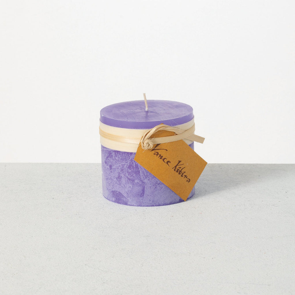 Purple Timber Pillar Candle   