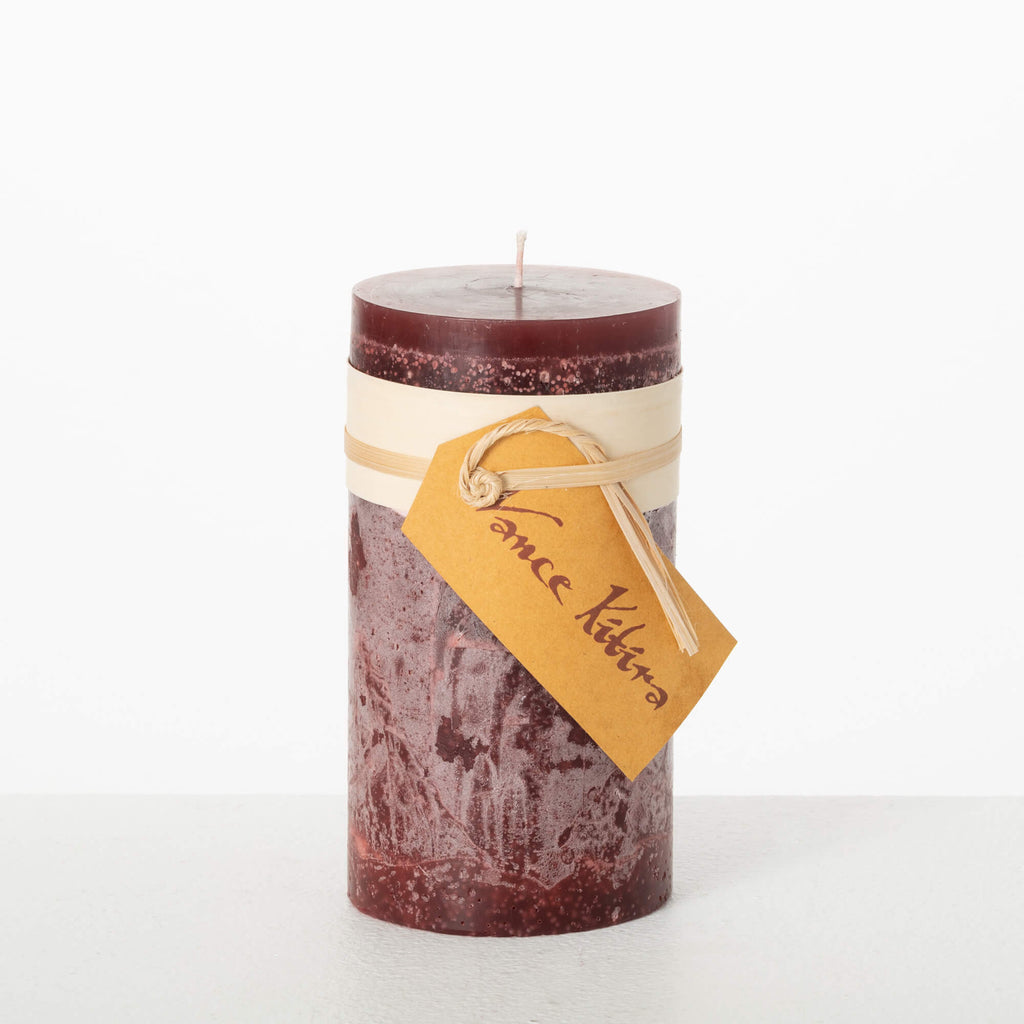 Merlot Timber Pillar Candle   