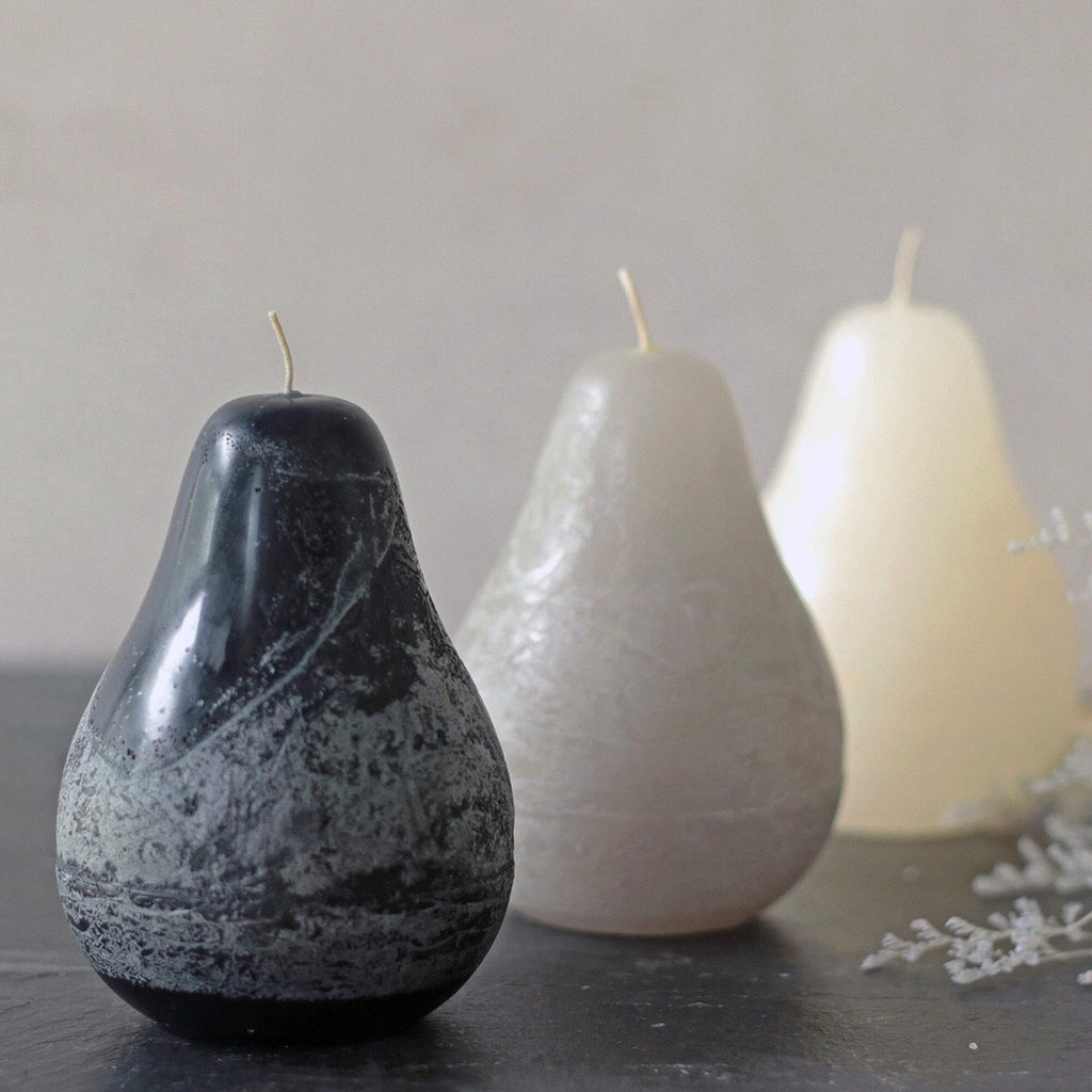 Distressed Black Pear Candle  