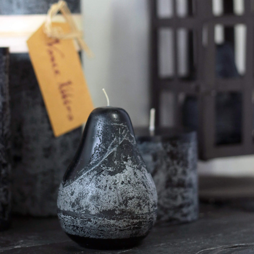 Distressed Black Pear Candle  