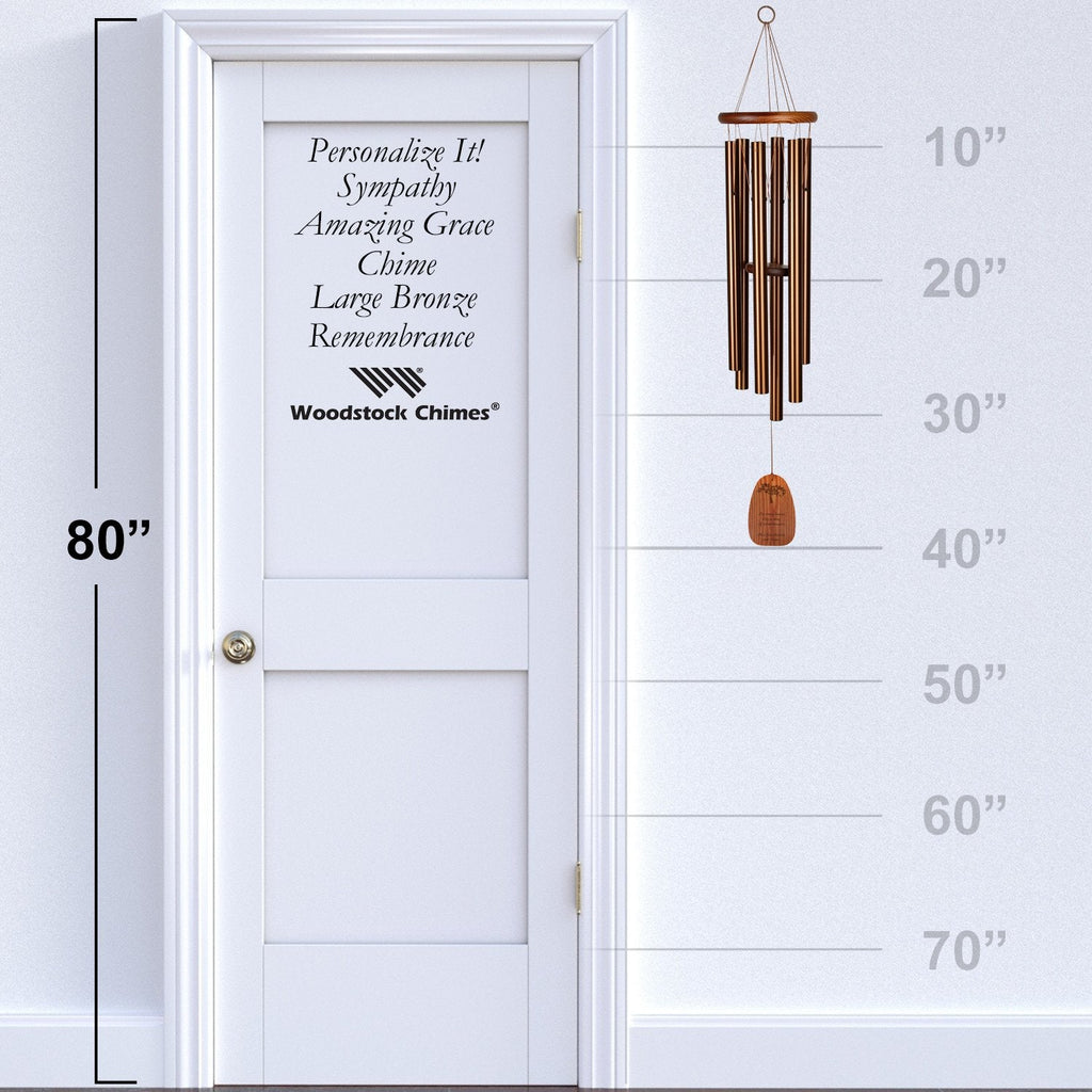 Personalize It! Sympathy Amazing Grace Chime - Large Bronze, Remembrance proportion image