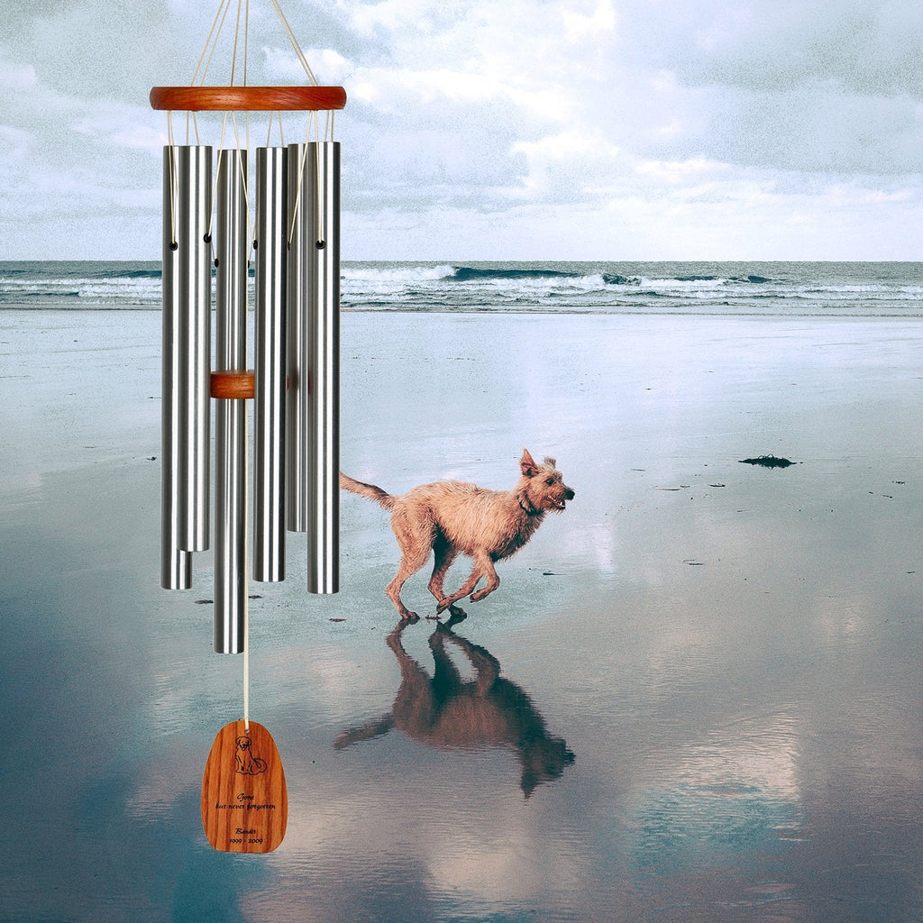 Personalize It! Pet Sympathy - Dog Amazing Grace Chime - Medium, Silver, Not Forgotten lifestyle image