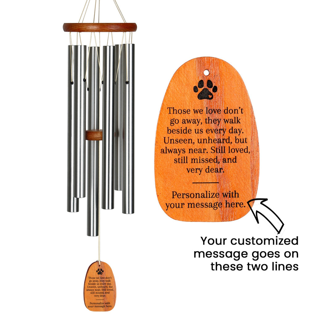 Personalize It! Pet Sympathy - Paw Print Amazing Grace Chime - Medium, Silver, Those We Love main image